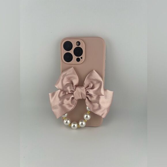 Elegant Pink Bow & Pearl Case for iPhone 16 Pro Max - Picture 6 of 6